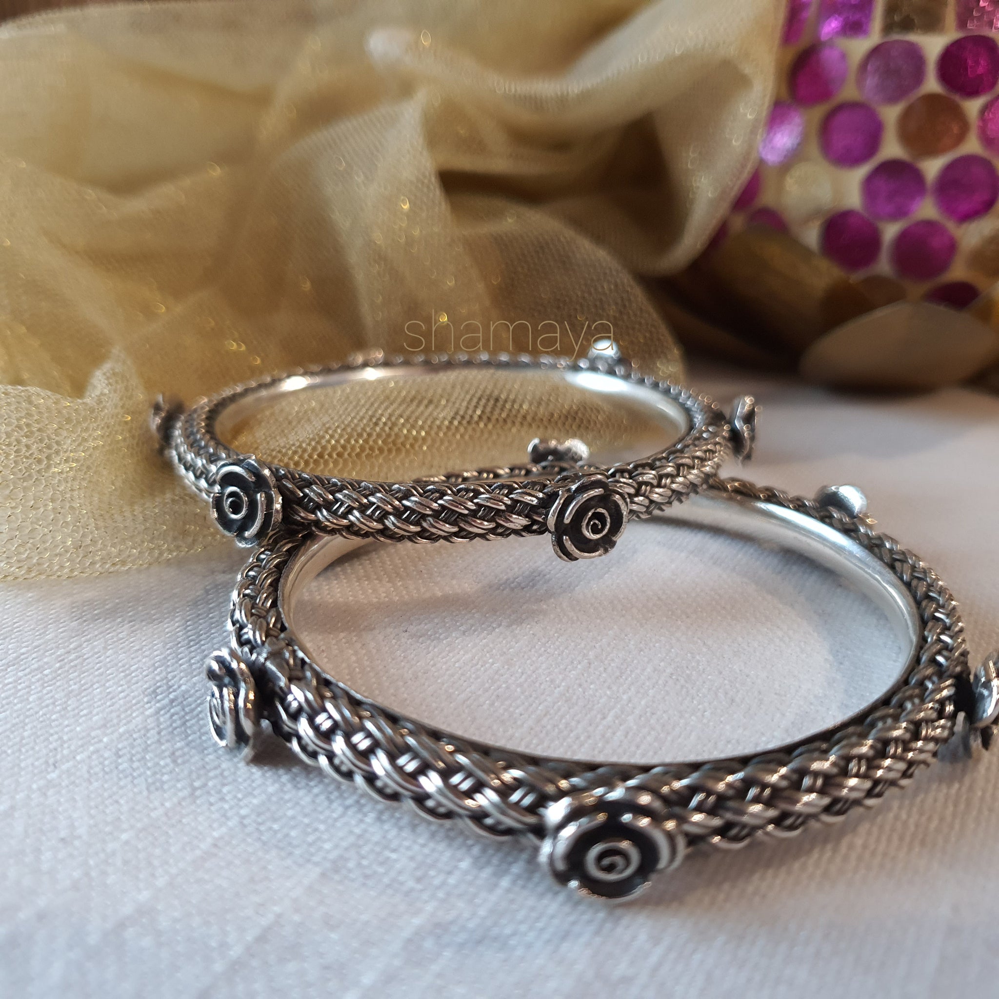 Buy Round Evil Eye Bracelet - Silver Plated for Women Online in India